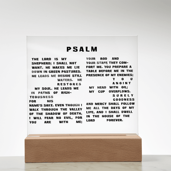 Custom Printed Square Acrylic Plaque – Personalized Photo & Message - Encore2woLED Corded Base