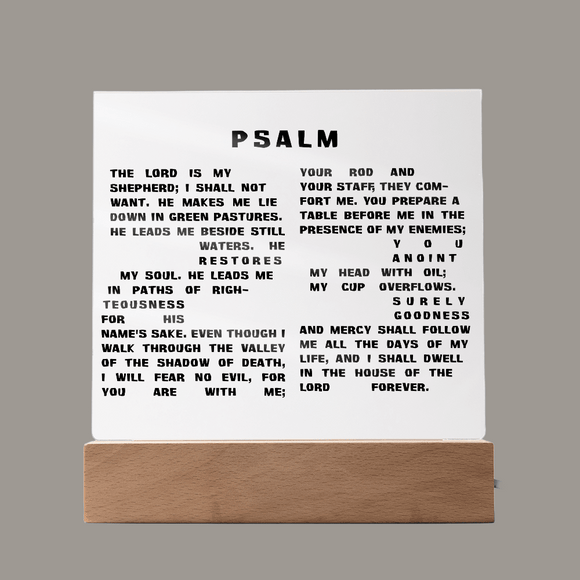 Custom Printed Square Acrylic Plaque – Personalized Photo & Message - Encore2woLED Corded Base