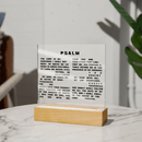 Custom Printed Square Acrylic Plaque – Personalized Photo & Message - Encore2woLED Corded Base
