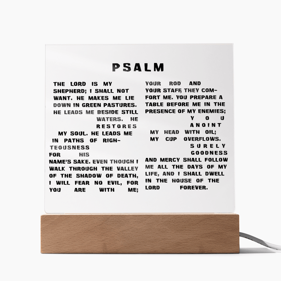 Custom Printed Square Acrylic Plaque – Personalized Photo & Message - Encore2woLED Corded Base