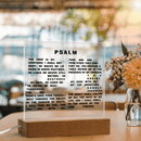 Custom Printed Square Acrylic Plaque – Personalized Photo & Message - Encore2woLED Corded Base