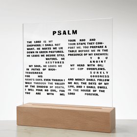 Custom Printed Square Acrylic Plaque – Personalized Photo & Message - Encore2woLED Corded Base