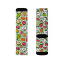 Custom Smiling Fruits & Vegetables Socks - Colorful Pattern Print Personalized Socks - Encore2woS