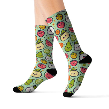 Custom Smiling Fruits & Vegetables Socks - Encore2woS