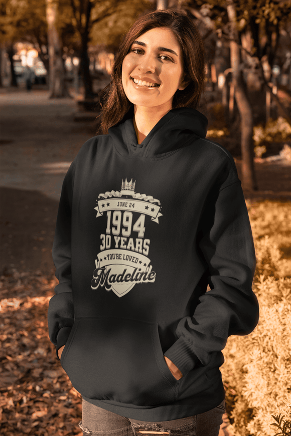 Customizable Birthday Hoodie Personalized Banner Design Sweatshirt - Encore2woLight PinkS