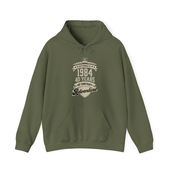 Customizable Birthday Hoodie - Personalized Banner Design with Month, Date, Year, and Description - Encore2woMilitary GreenS