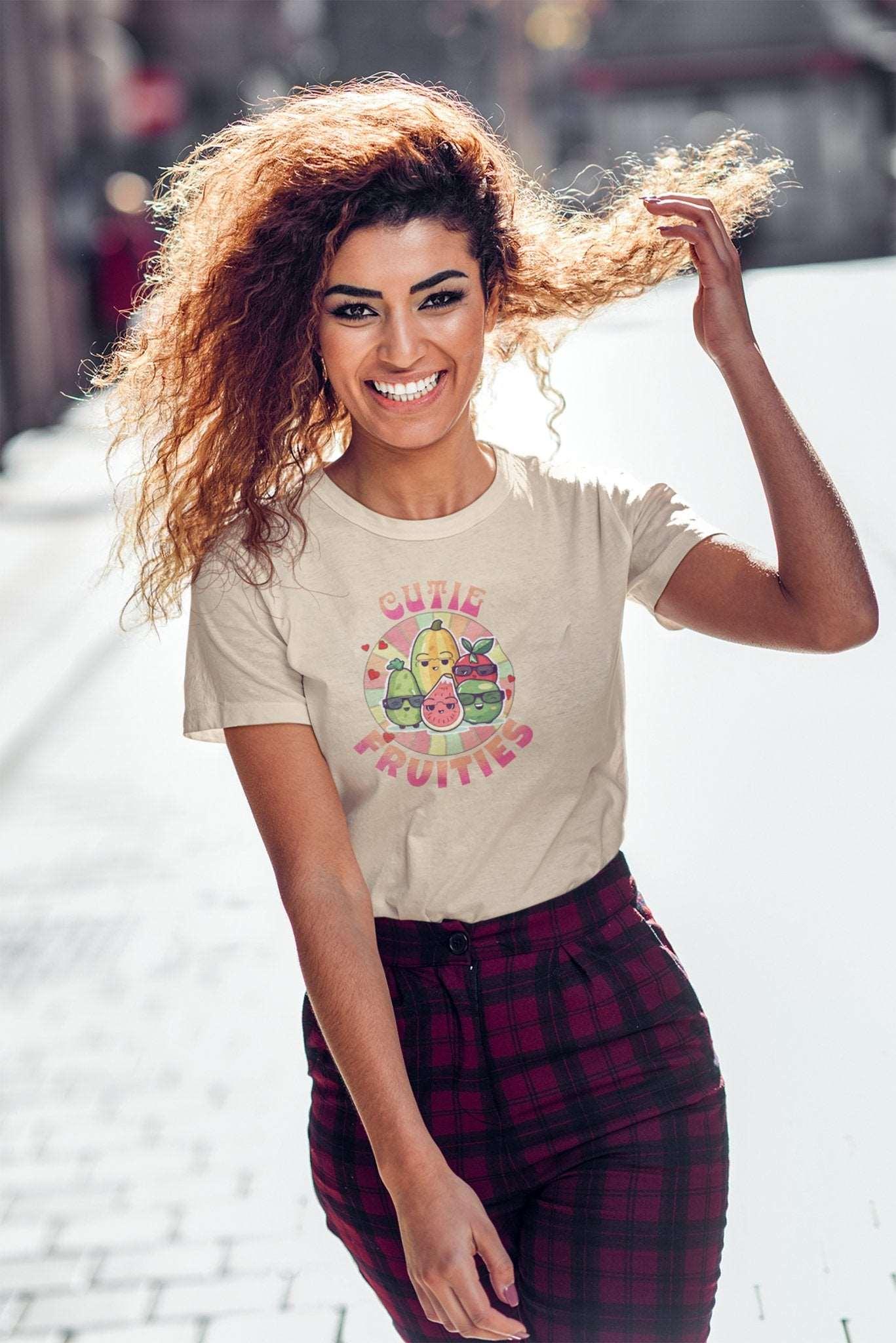 Cutie Fruities Summer T-Shirt | Fruit Character Tee | Fun and Colorful Shirt - Encore2woPinkS