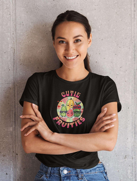 Cutie Fruities Summer T-Shirt | Fruit Character Tee | Fun and Colorful Shirt - Encore2woPinkS