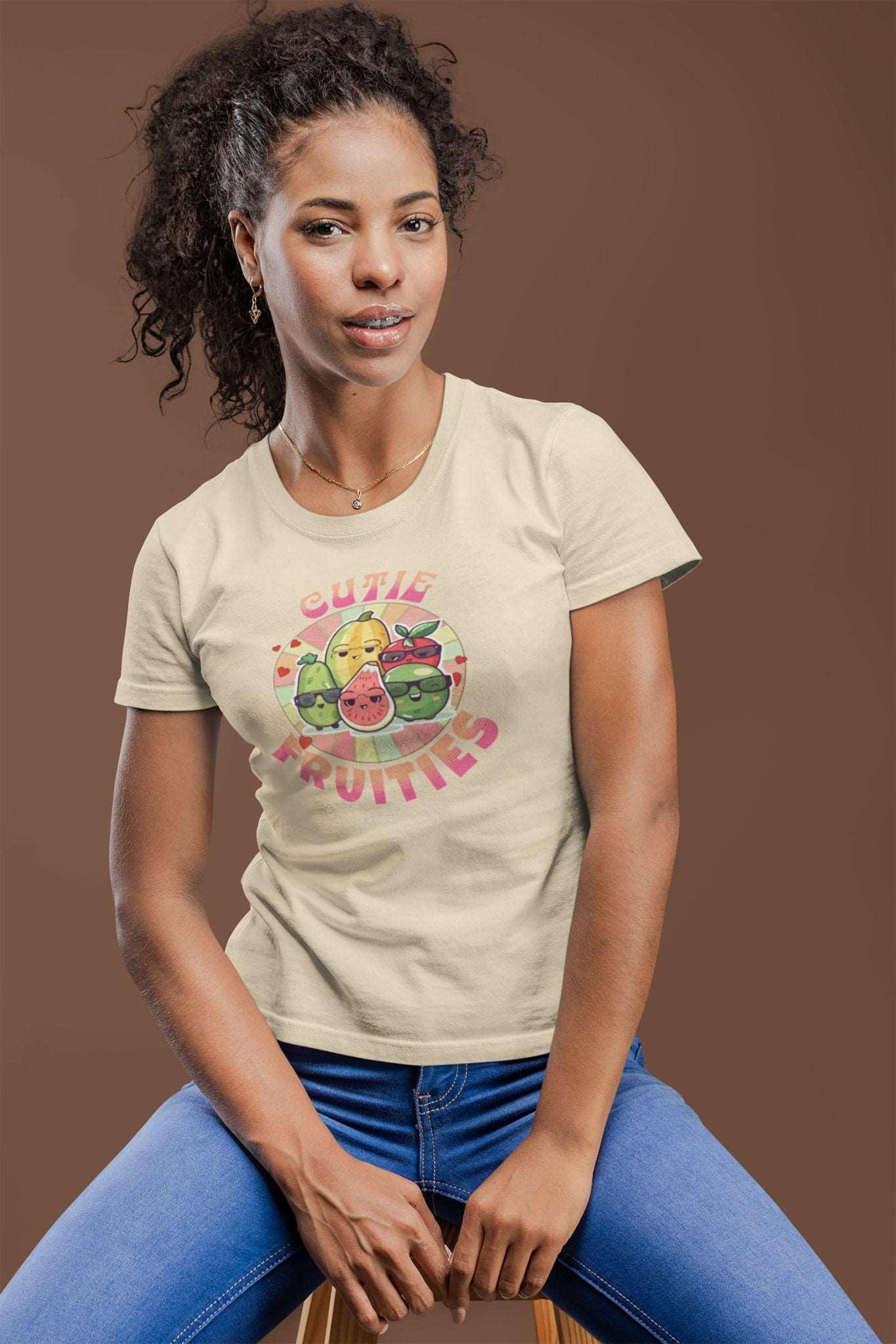 Cutie Fruities Summer T - Shirt | Fruit Character Tee | Fun and Colorful Shirt - Encore2woPinkS