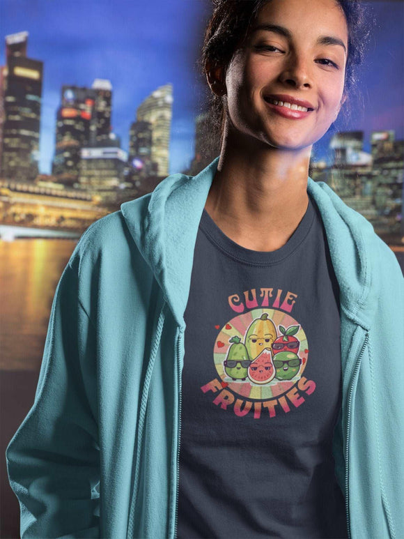 Cutie Fruities Summer T-Shirt | Fruit Character Tee | Fun and Colorful Shirt - Encore2woPinkS