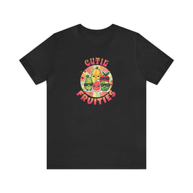 Cutie Fruities Summer T-Shirt | Fruit Character Tee | Fun and Colorful Shirt - Encore2woBlackS
