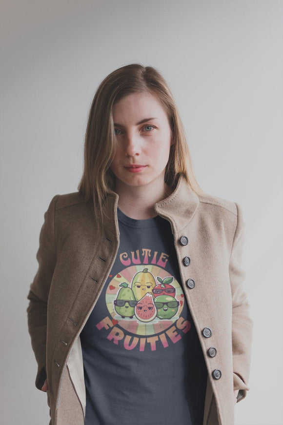 Cutie Fruities Summer T-Shirt | Fruit Character Tee | Fun and Colorful Shirt - Encore2woPinkS