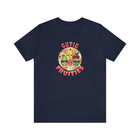 Cutie Fruities Summer T-Shirt | Fruit Character Tee | Fun and Colorful Shirt - Encore2woNavyS