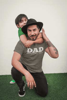 DAD Standing Tall T-Shirt | Dad Typography Tee Father's Day Gift - Encore2woArmyS