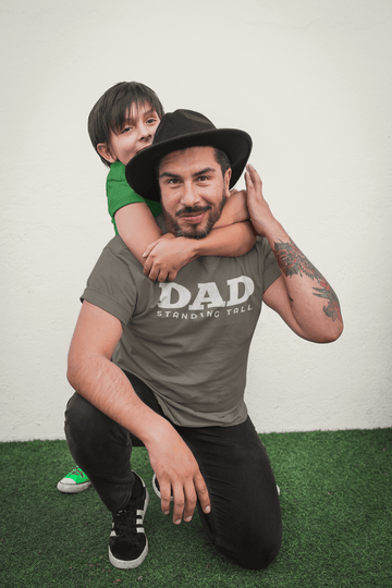 DAD Standing Tall T-Shirt | Dad Typography Tee Father's Day Gift - Encore2woArmyS