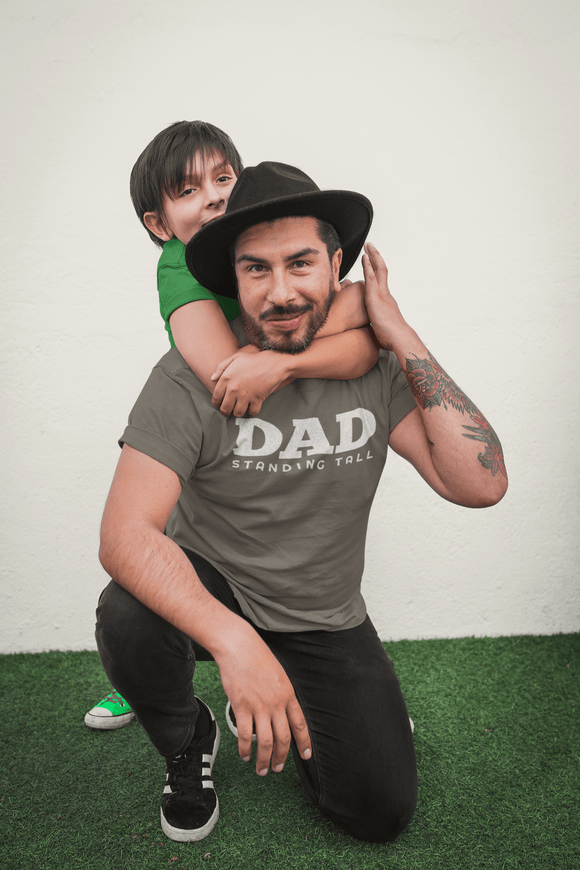 DAD Standing Tall T-Shirt | Dad Typography Tee Father's Day Gift - Encore2woArmyS