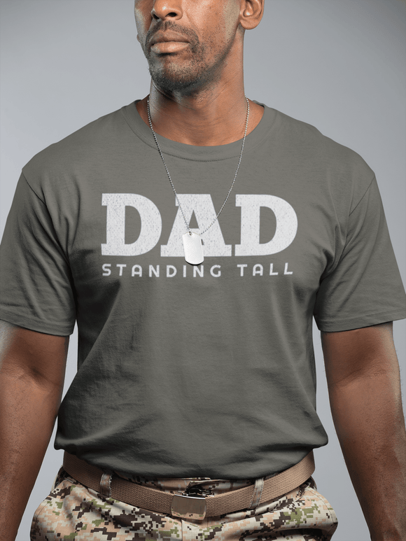 DAD Standing Tall T-Shirt | Dad Typography Tee Father's Day Gift - Encore2woMaroonS
