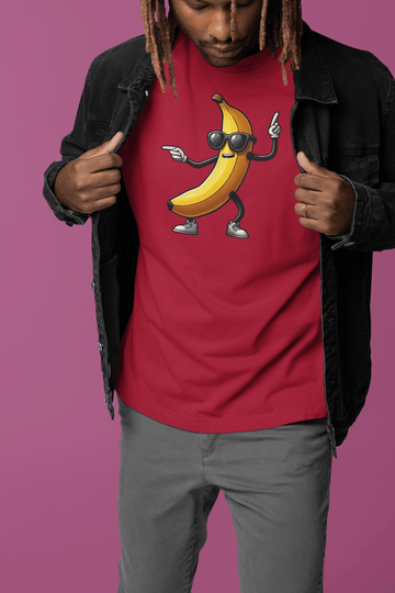 Dancing Banana Funny Cartoon Graphic Tee Fun Novelty Shirt - Encore2woRedS
