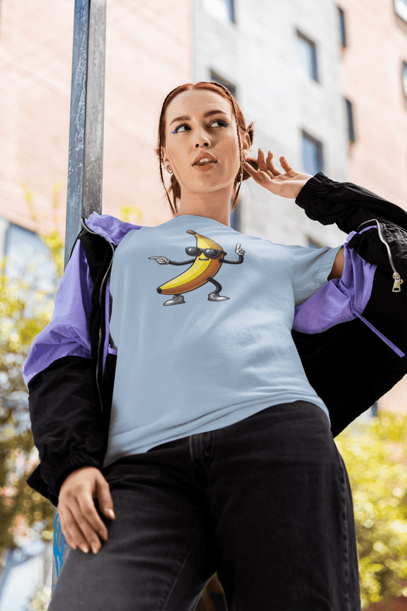 Dancing Banana Funny Cartoon Graphic Tee Fun Novelty Shirt - Encore2woVioletS