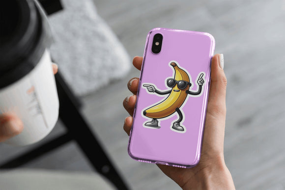 Dancing Banana Sticker – Funny Cartoon with Shades & Sneakers - Encore2wo4 Inches