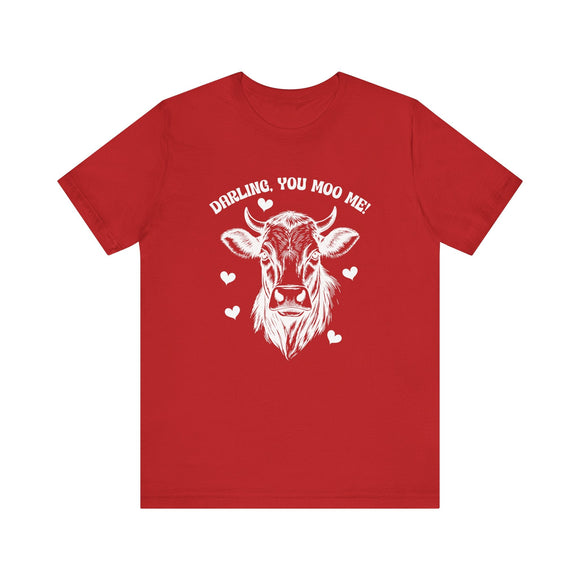 Darling You Moo Me Funny Cow Love Graphic Tee - Encore2woRedS