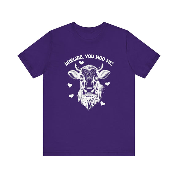 Darling You Moo Me Funny Cow Love Graphic Tee - Encore2woRedS