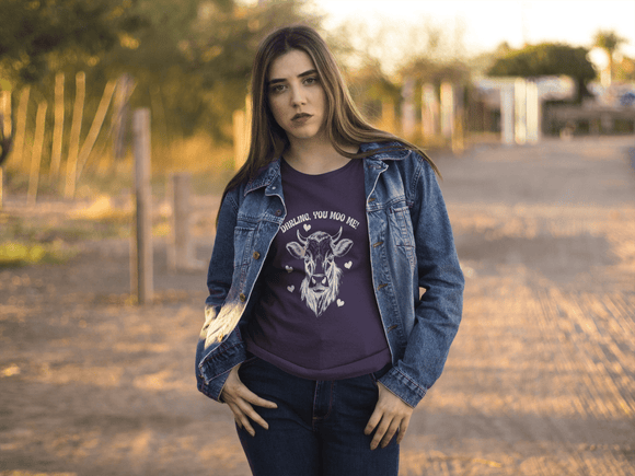 Darling You Moo Me Funny Cow Love Graphic Tee - Encore2woRedS