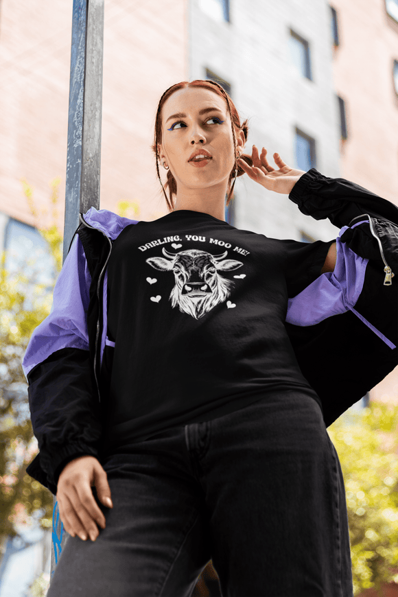 Darling You Moo Me Funny Cow Love Graphic Tee - Encore2woRedS