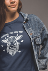 Darling You Moo Me Funny Cow Love Graphic Tee - Encore2woNavyS