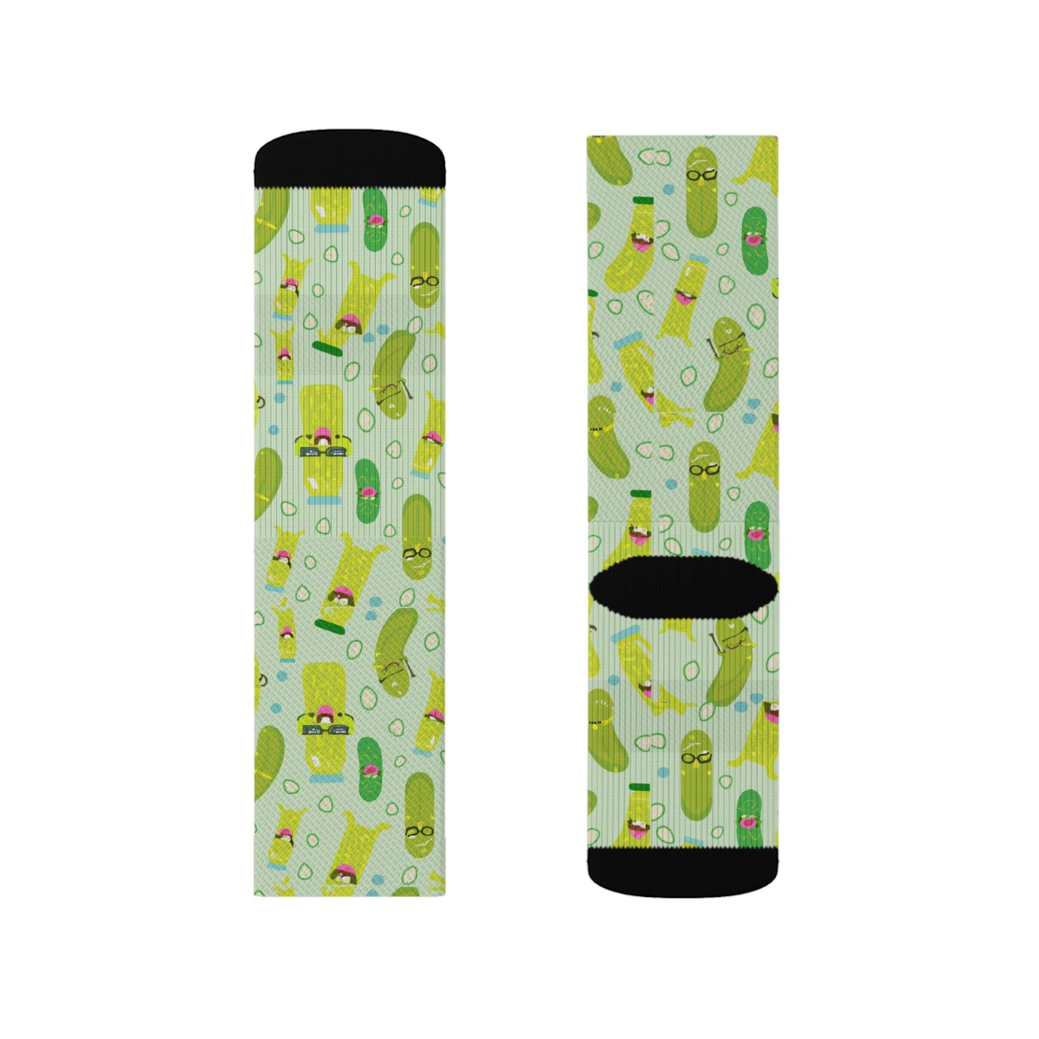 Dill Pickle Pattern Delight Socks, Funny Food Socks, Gift for Pickle Lovers - Encore2woS