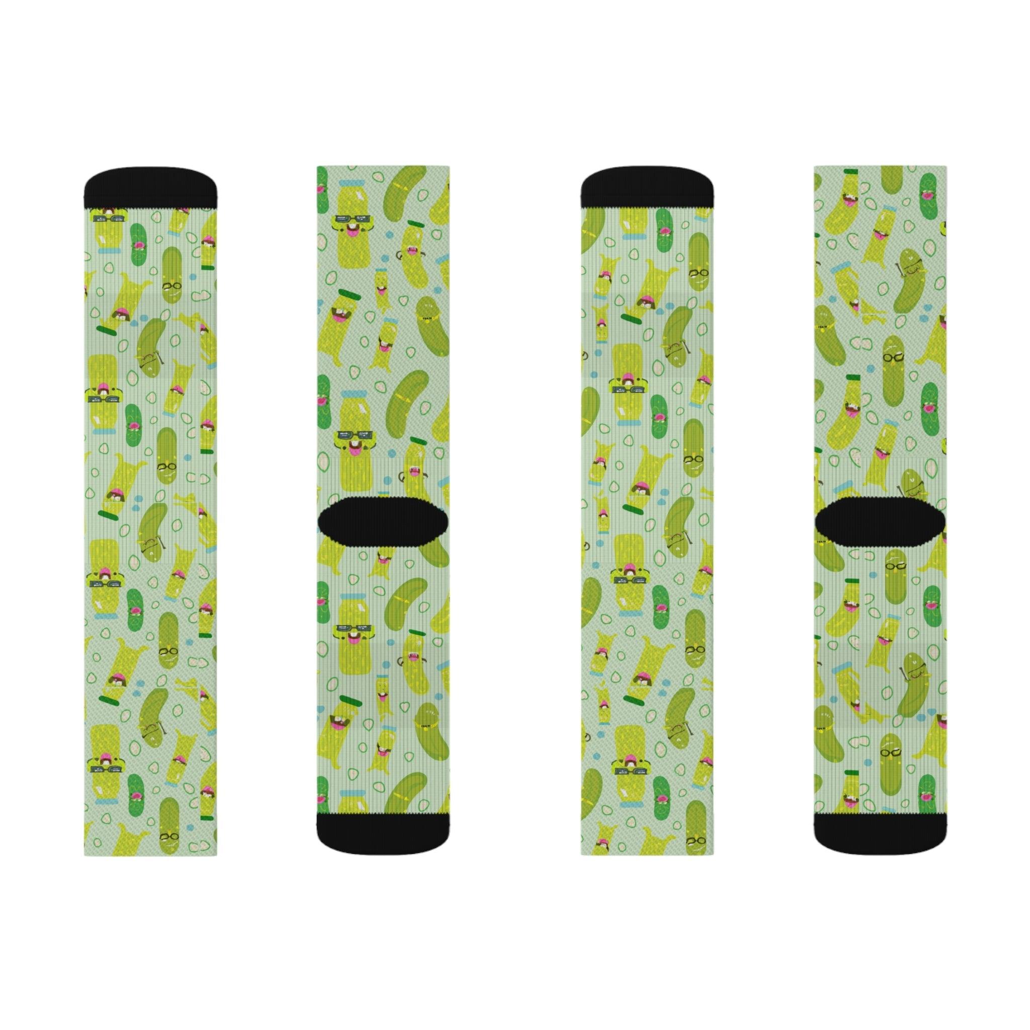 Dill Pickle Pattern Delight Socks, Funny Food Socks, Gift for Pickle Lovers - Encore2woS