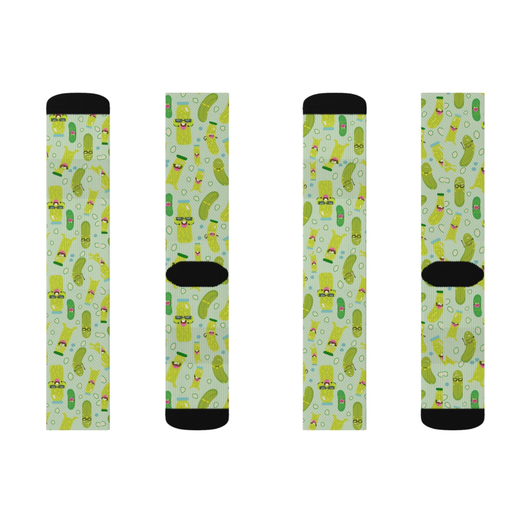 Dill Pickle Pattern Delight Socks, Funny Food Socks, Gift for Pickle Lovers - Encore2woS