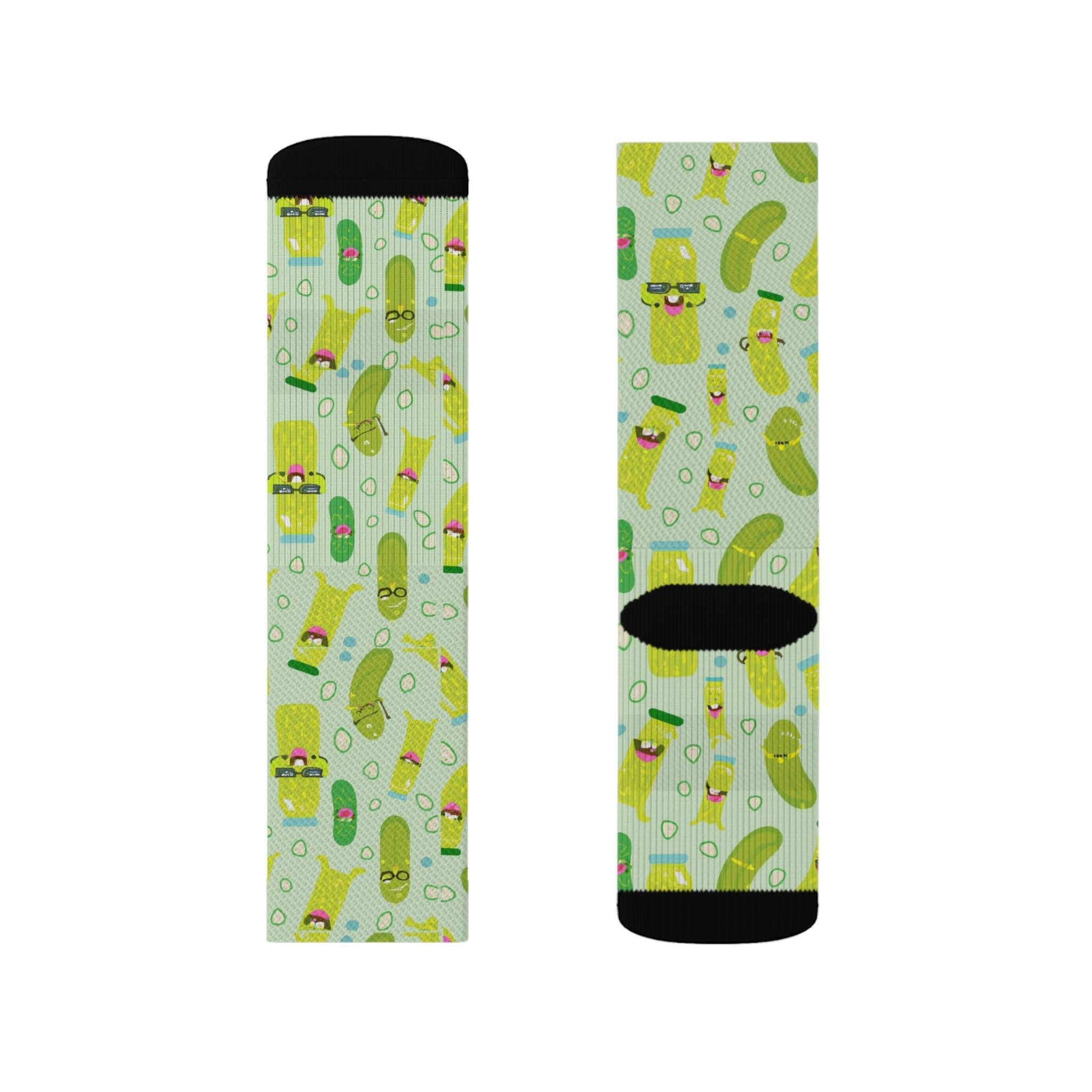 Dill Pickle Pattern Delight Socks, Funny Food Socks, Gift for Pickle Lovers - Encore2woS