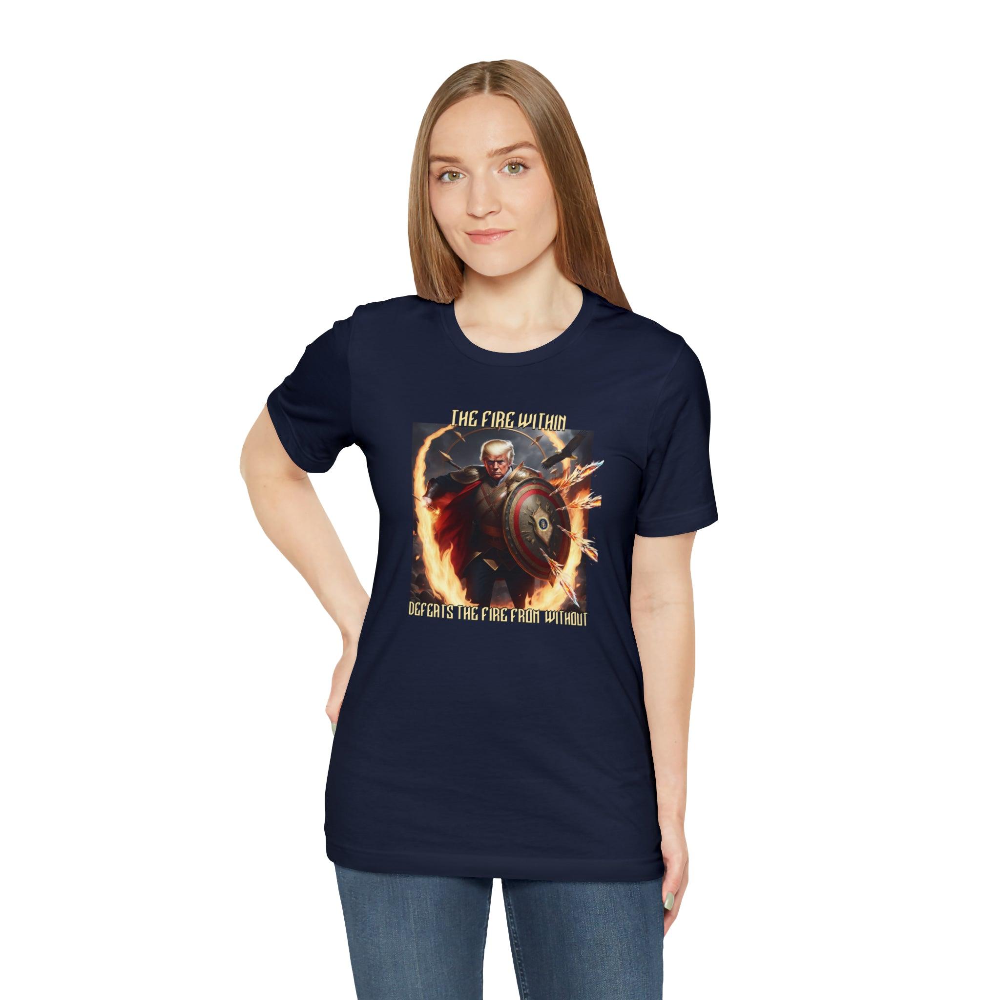 Donald Trump Fire Within T - Shirt Shield Design Tee Patriotic Apparel - Encore2woRedS