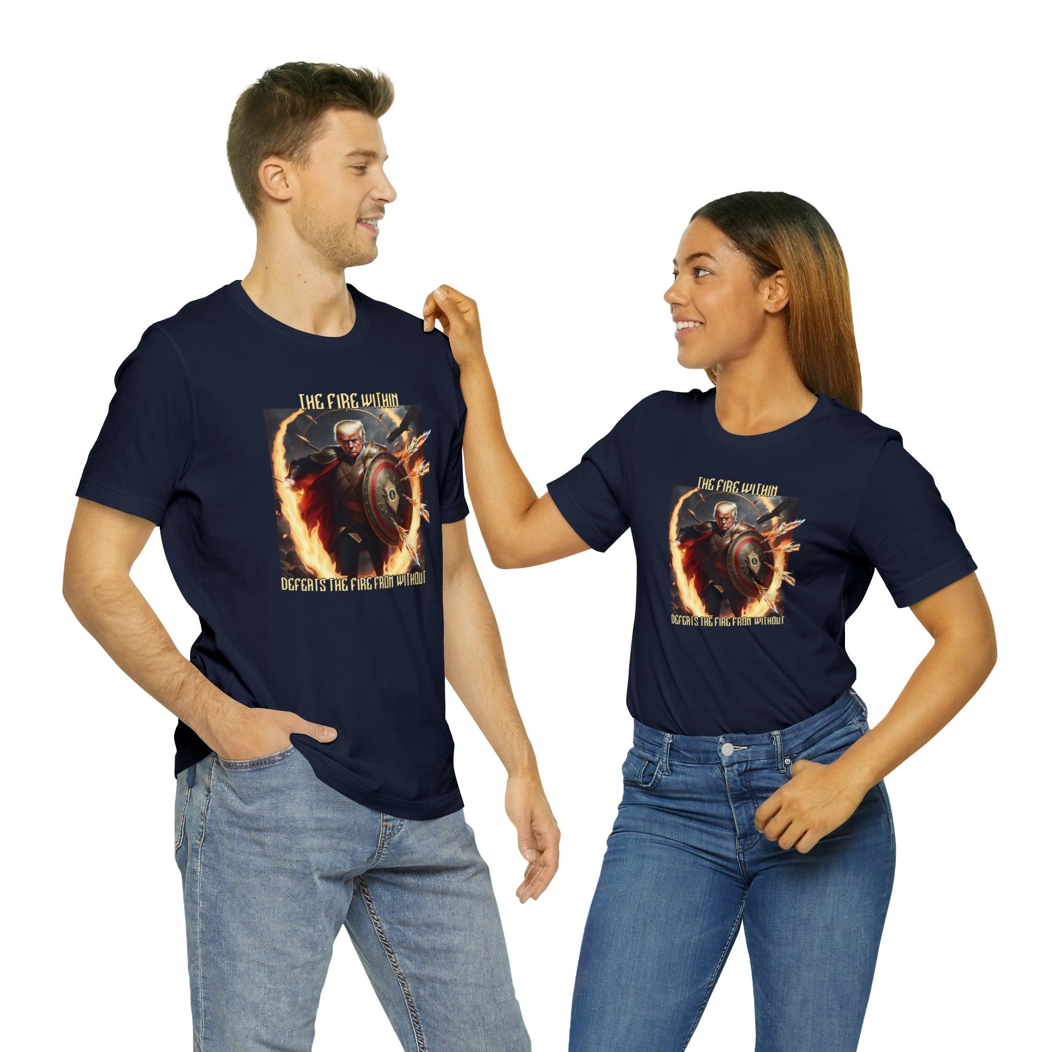 Donald Trump Fire Within T - Shirt Shield Design Tee Patriotic Apparel - Encore2woRedS