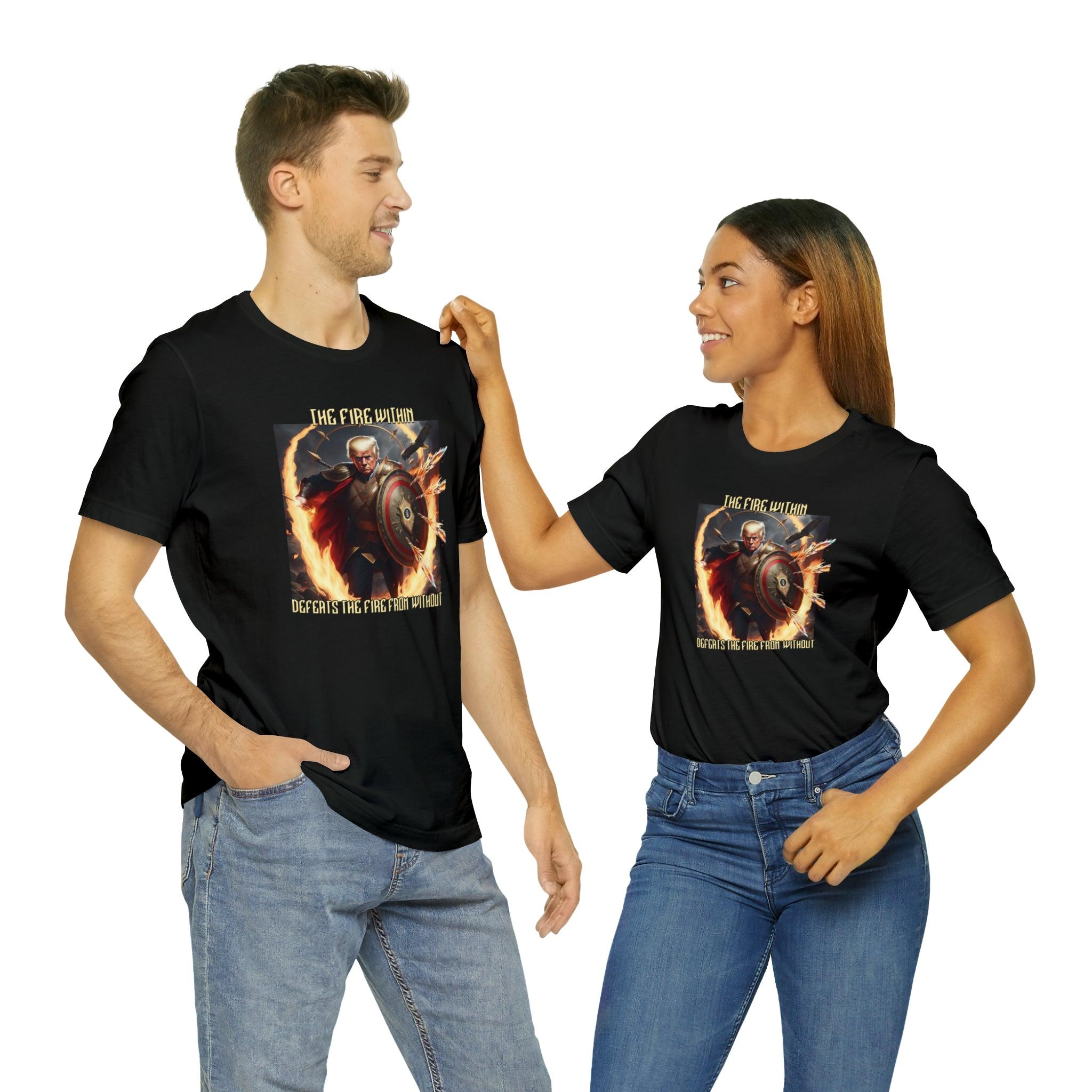 Donald Trump Fire Within T - Shirt Shield Design Tee Patriotic Apparel - Encore2woRedS