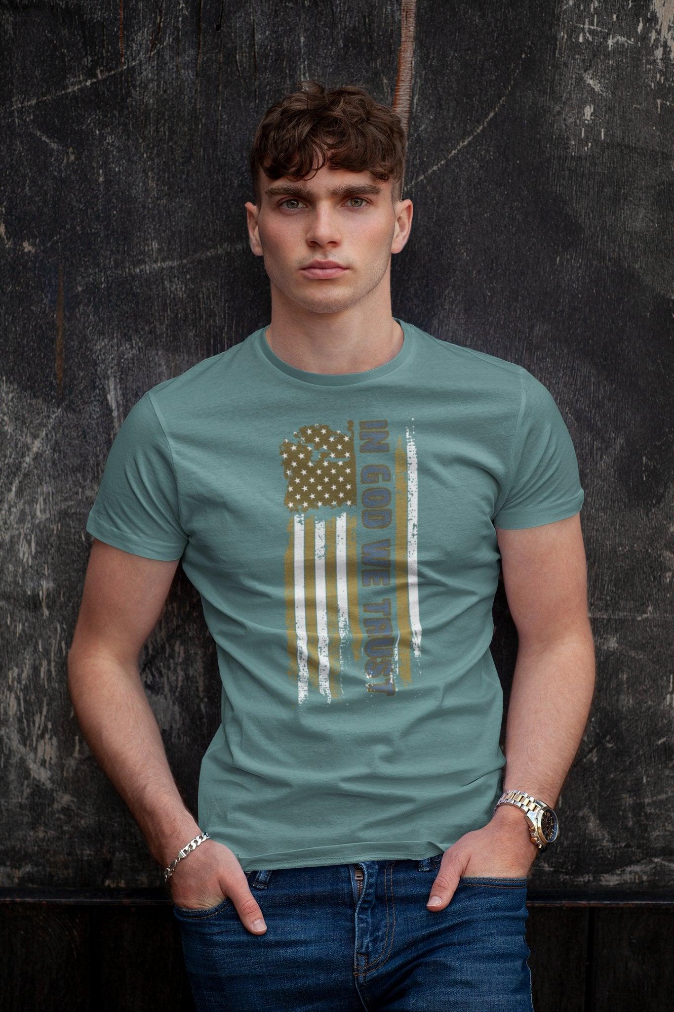 Faded Glory: In God We Trust Comfort Colors Garment - Dyed T-shirt - Encore2woFlo BlueS