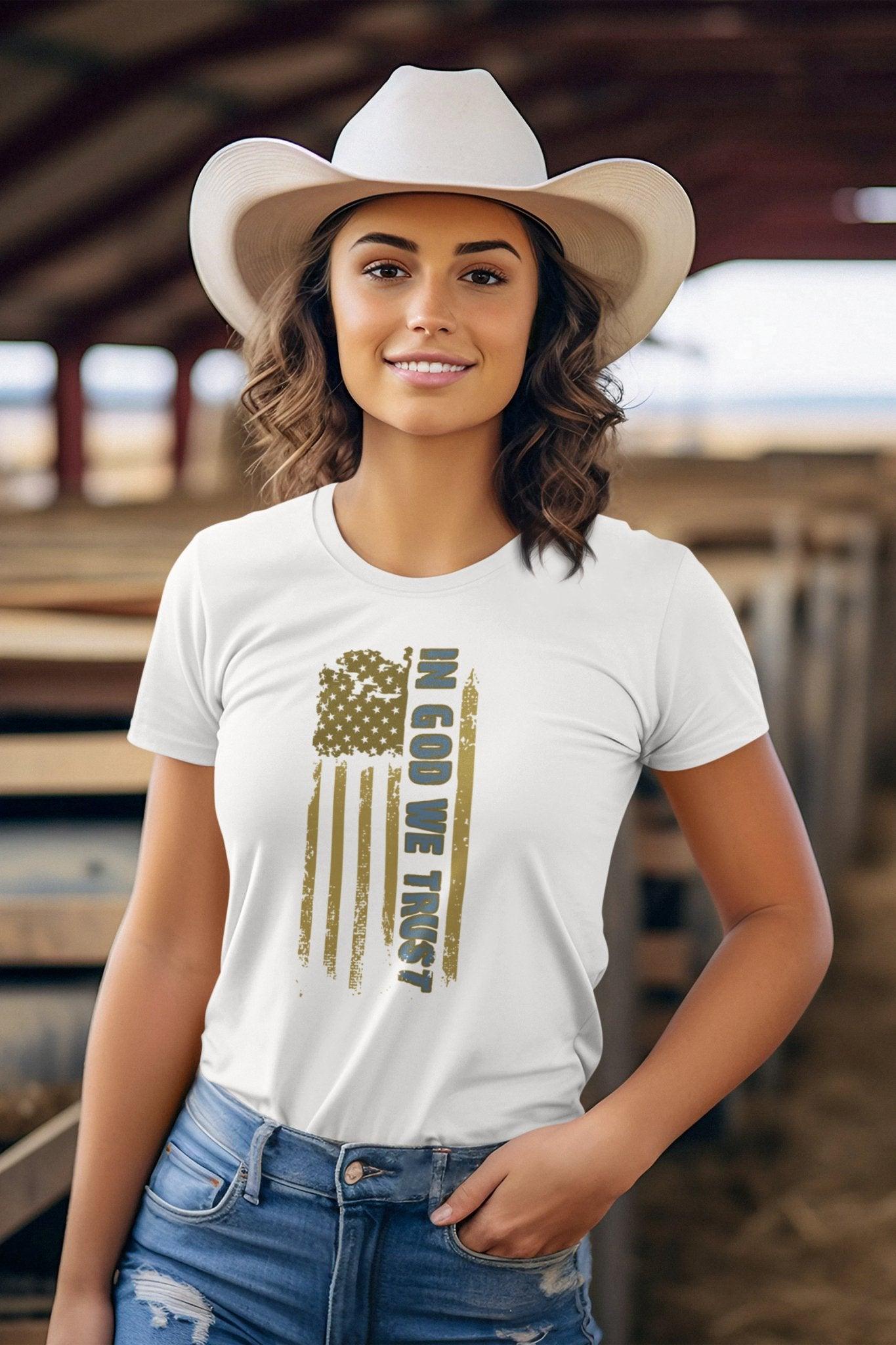 Faded Glory: In God We Trust Comfort Colors Garment - Dyed T-shirt - Encore2woFlo BlueS