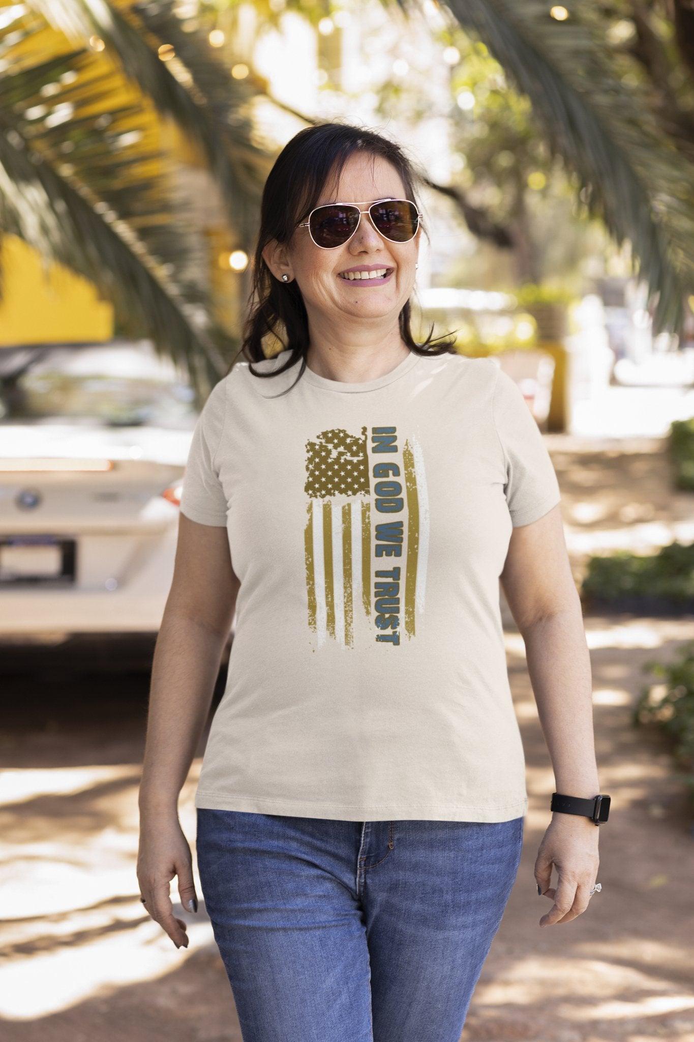 Faded Glory: In God We Trust Comfort Colors Garment - Dyed T-shirt - Encore2woFlo BlueS