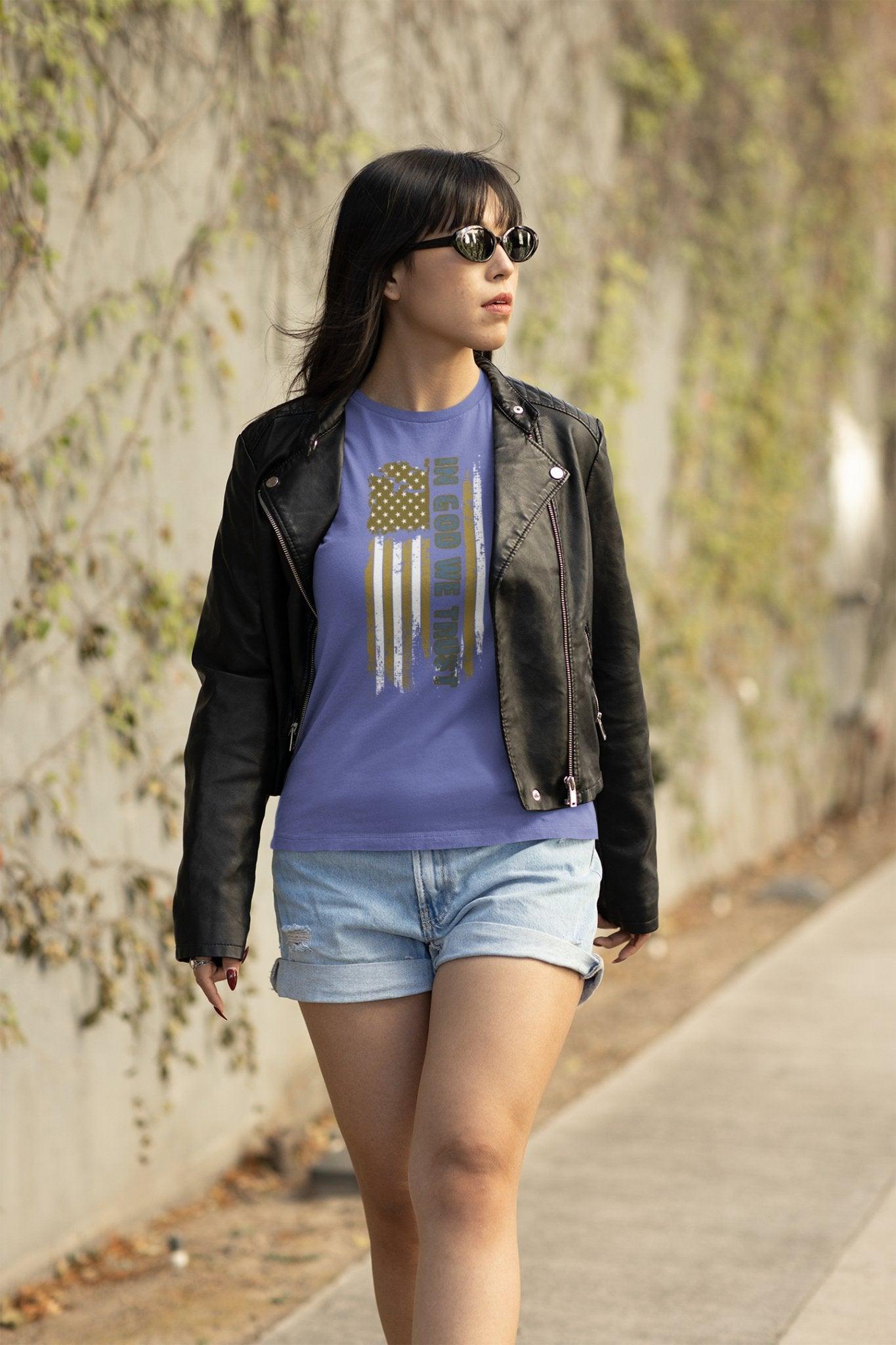 Faded Glory: In God We Trust Comfort Colors Garment - Dyed T-shirt - Encore2woFlo BlueS