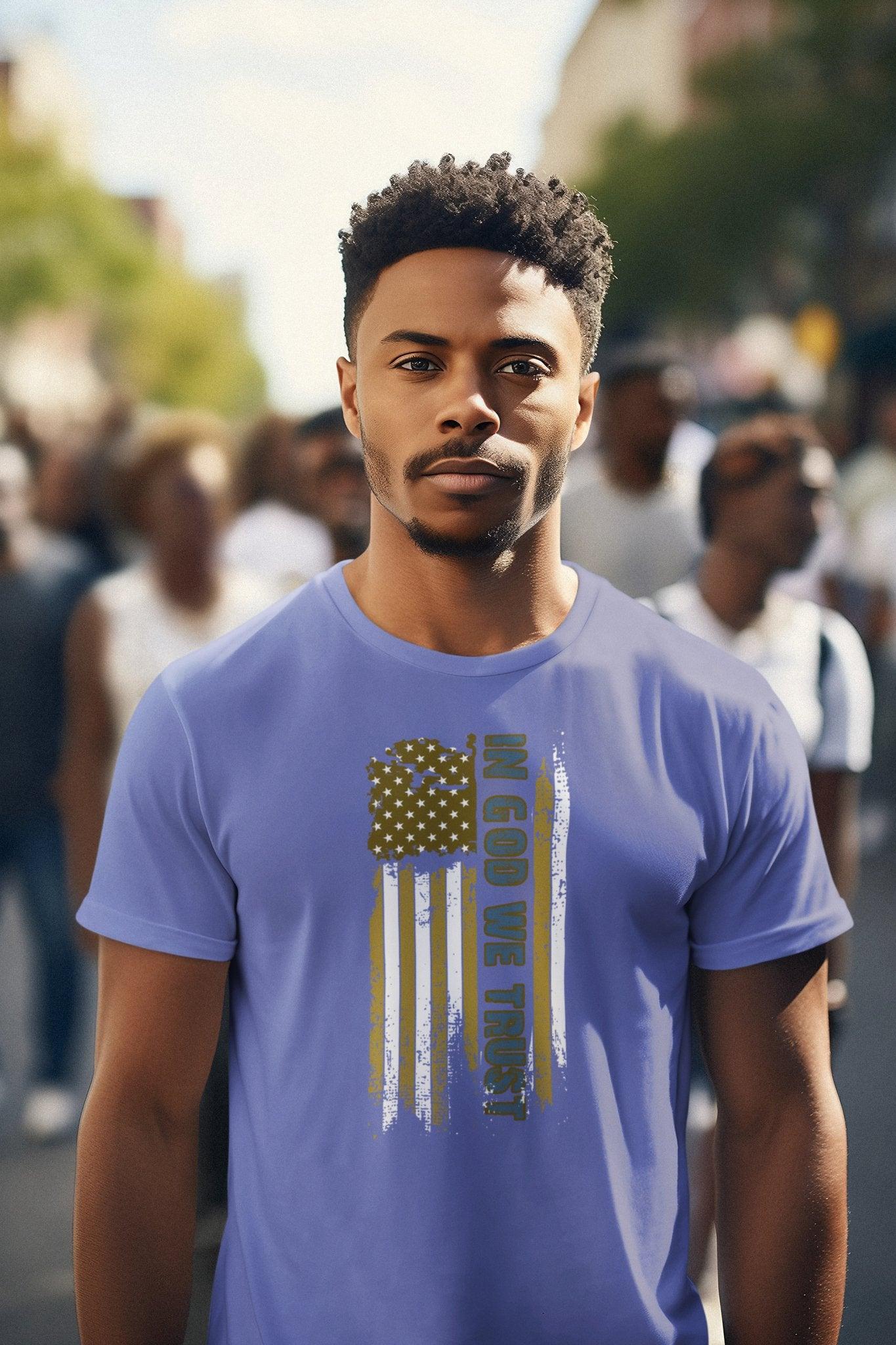 Faded Glory: In God We Trust Comfort Colors Garment - Dyed T-shirt - Encore2woFlo BlueS