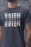 Faith 3D Mirror Text Christian Graphic Tee - Encore2woNavyS