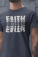 Faith 3D Mirror Text Christian Graphic Tee - Encore2woNavyS