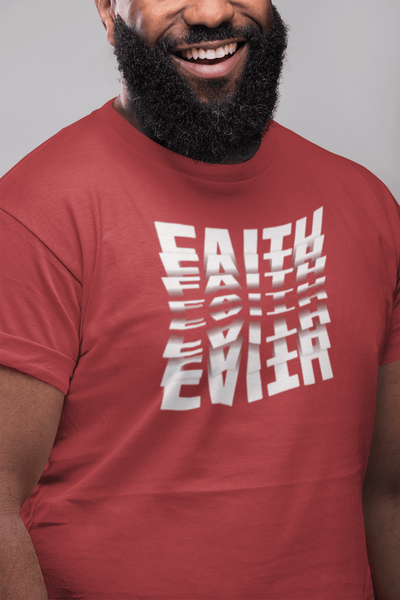 Faith 3D Mirror Text Christian Graphic Tee - Encore2woRedS
