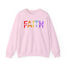 Faith in Christ Crewneck Sweatshirt - Stylish Colorful Divided Text Design - Encore2woSLight Pink