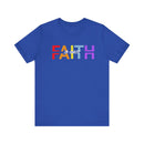 Faith in Christ T-Shirt - Inspirational Divided Text Design Christian Apparel - Encore2woTrue RoyalS