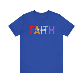 Faith in Christ T-Shirt - Inspirational Divided Text Design Christian Apparel - Encore2woTrue RoyalS