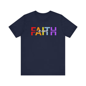 Faith in Christ T-Shirt - Inspirational Divided Text Design Christian Apparel - Encore2woNavyS