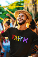 Faith in Christ T-Shirt - Inspirational Divided Text Design Christian Apparel - Encore2woTeam PurpleS
