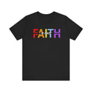 Faith in Christ T-Shirt - Inspirational Divided Text Design Christian Apparel - Encore2woBlackS